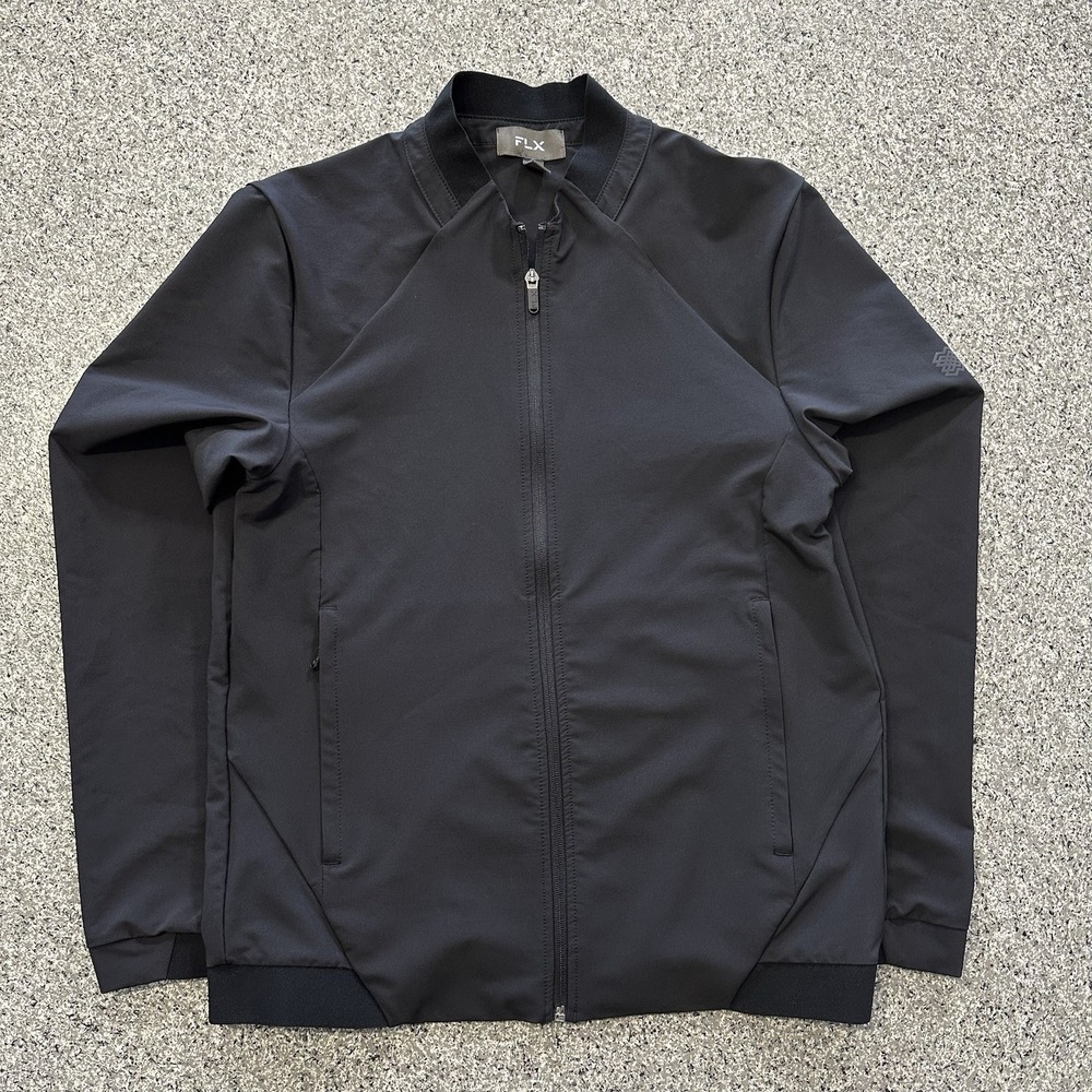 FLX Jacket Mens S Black Full Zip Active Bomber Casual Lightweight